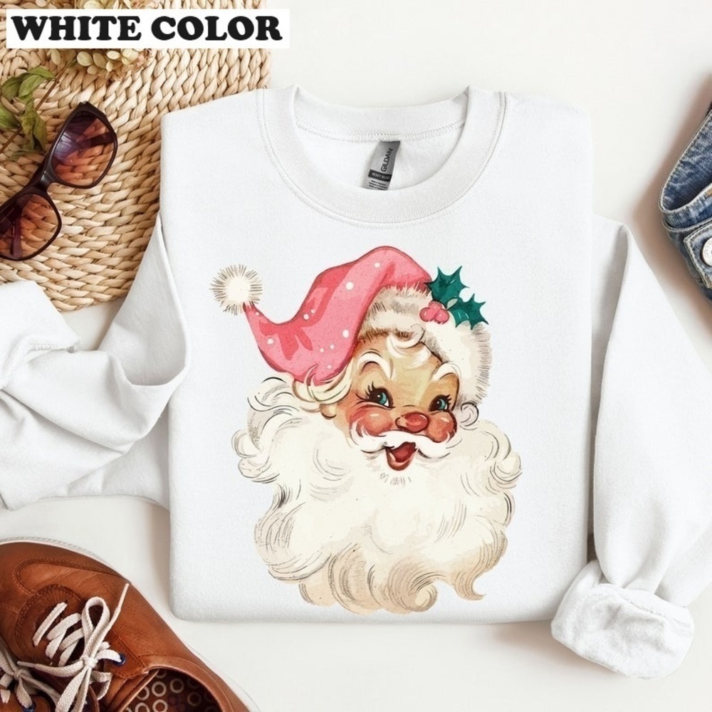 Santa Retro Christmas Sweatshirts  Christmas Matching Family Sweaters
